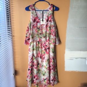 Bobeau Chelsea Popover Floral Print Dress